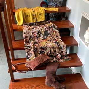 Anne Klein cotton sweater/For Cynthia Linen skirt